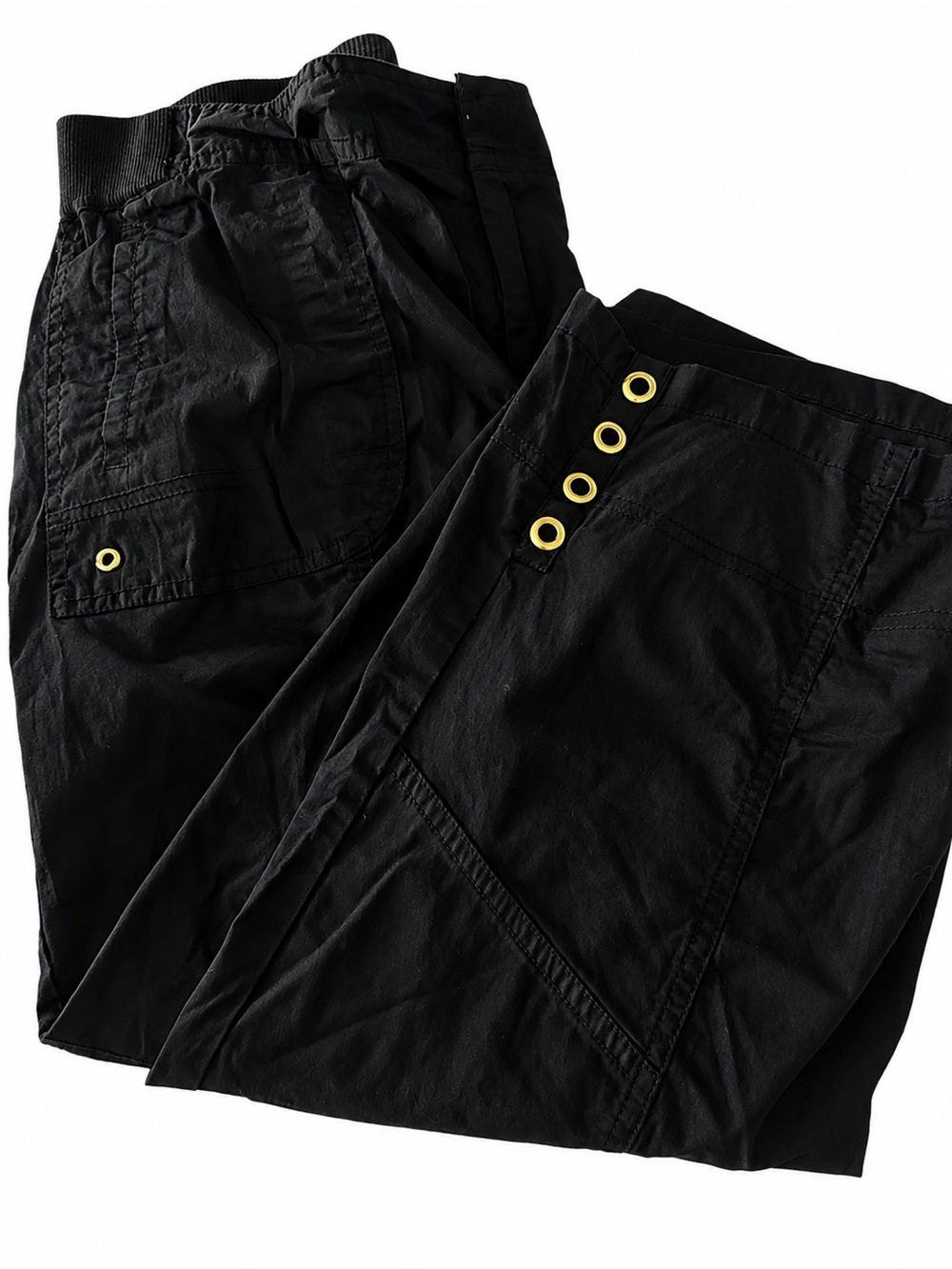 Style & Co. Black Women's Cargo Capris with Grommet Accents - Picture 1 of 11